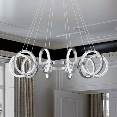 Luminaire suspendu rond 10 lumières à DEL à intensité variable moderne pour îlot de cuisine
