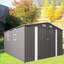 10x12ft Outdoor Storage Shed With Double Door And Vent Windows, Multi - Purpose For Backyard Poolside Large Metal Garden American Design Patio Organization