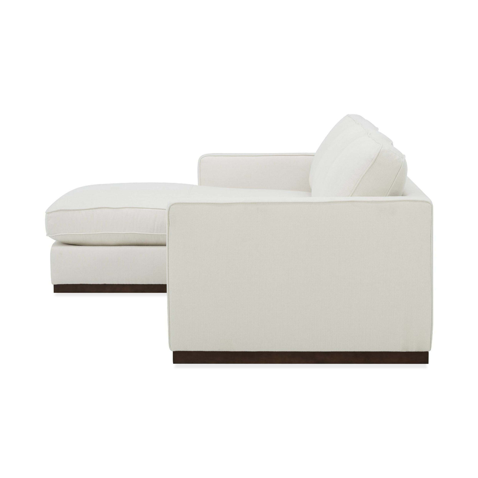 Bobbi Upholstered Chaise L-Sectional, Flannigan Cotton White Performance Weave, Left Hand Facing