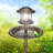 Hiles Polypropylene Birdbath with Solar Light-174890379