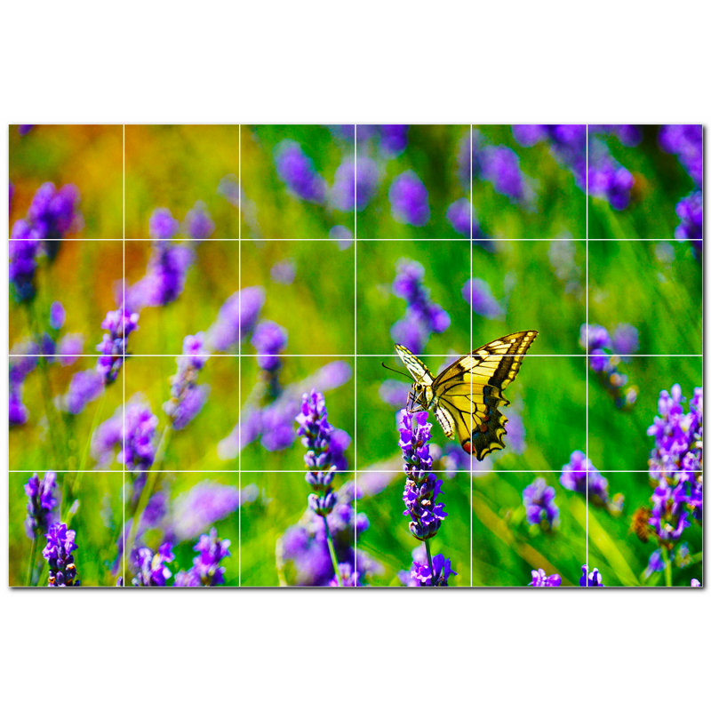 Murale décorative en céramique 6 po x 6 po Butterfly Photo