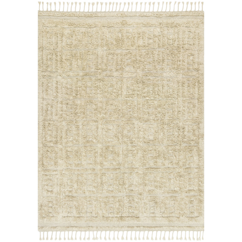 Tapis géométrique noué à la main Michaela, Rectangle de 2 pi x 3 pi