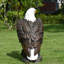 Statue de jardin aigle à tête blanche peinte à la main 24,4 po - sculpture en résine résistante aux intempéries avec envergure de 13 po, intérieur / extérieur