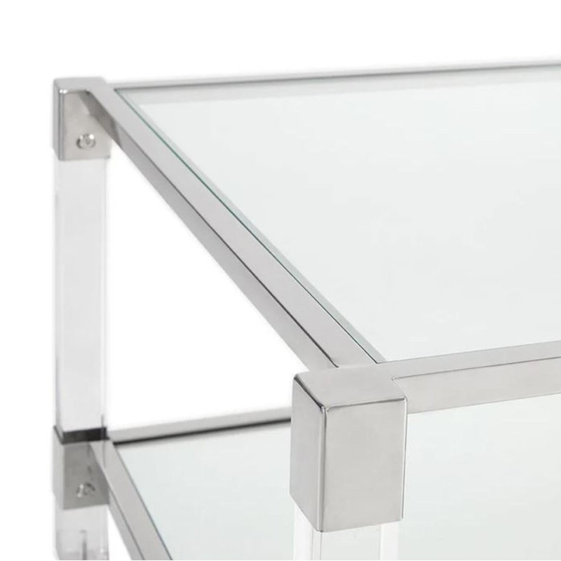 Table basse Milo, Transparent; argent