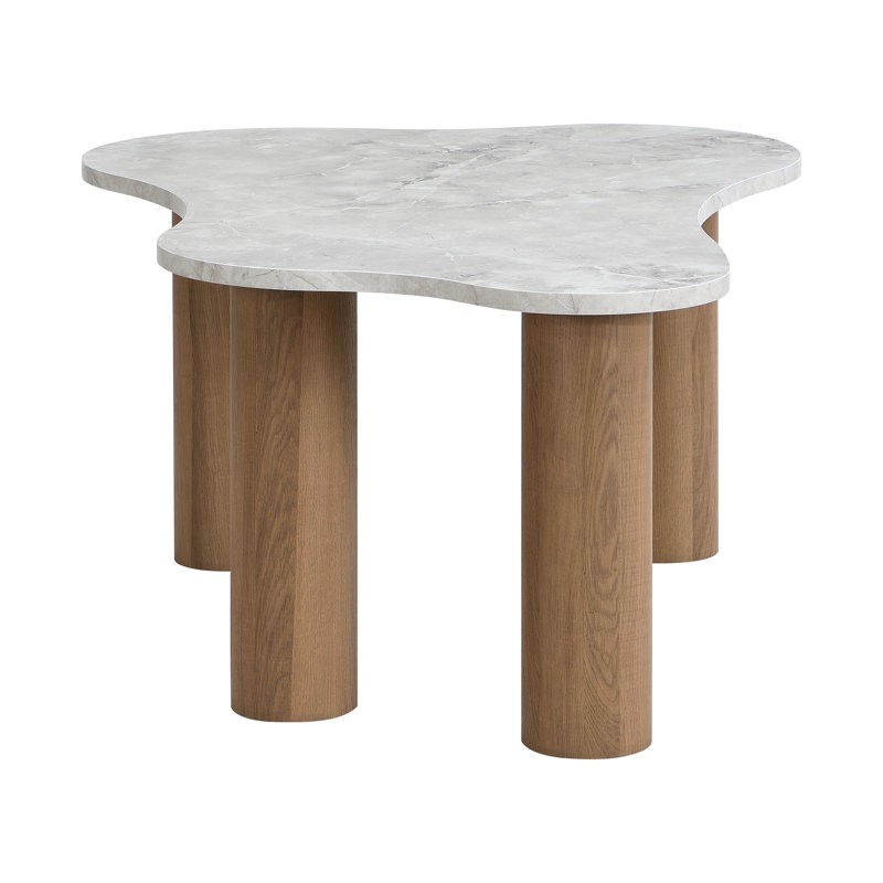 Table basse moderne large de 39,40 po avec finition cylindrique et base cylindrique Varro