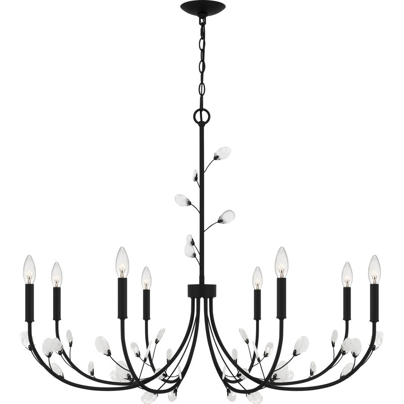 Lustre 8 lumières Heiress, Noir mat
