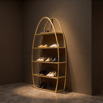 Gold Metal Egg Shape Display Shelf