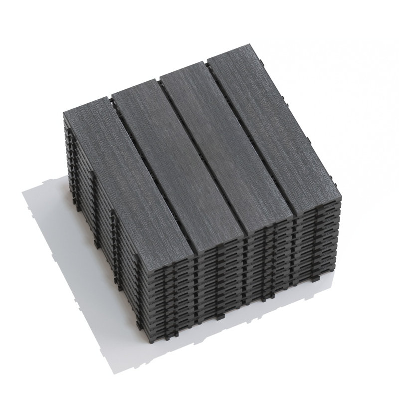 Carreaux de terrasse en bois composite à emboîtement WPC, plancher intérieur et extérieur toutes saisons