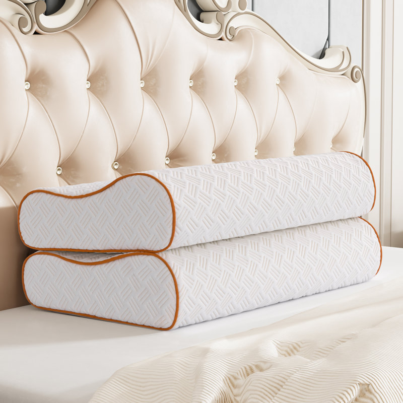 Memory Foam Pillows (Set of 2) - Breathable Neck Support, Ergonomic Orthopaedic Design for Side Back Stomach Sleepers, Queen