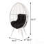 Chaise de patio noire et blanche avec coussin amovible