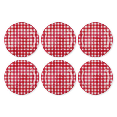 Alberton 6-Piece Gingham 11" Melamine Plates.