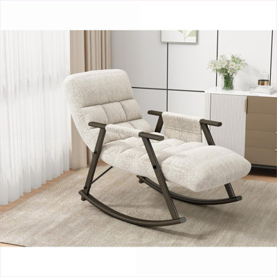 Fauteuil inclinable pliable réglable Crisp FlowLuxe Teddy Boucle pour les petits espaces de vie