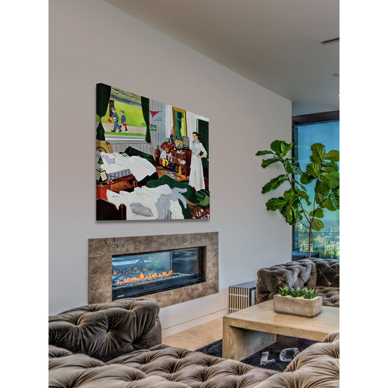 Reproduction d’art sur toile tendue, "hughes room" , "à garçons", H 24 po x l 24 po