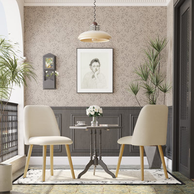 48cm H Linen Upholstered Upholstered Back Side Chair