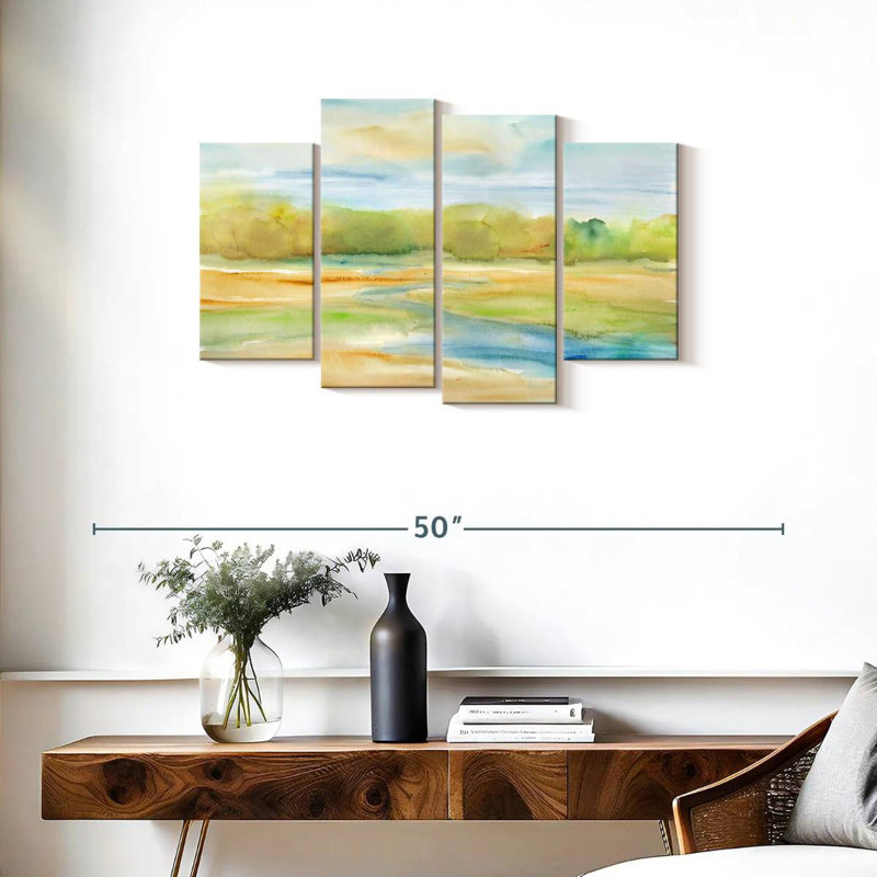 Aquarelle Avery, paysage I, H 22 po x l 36 po