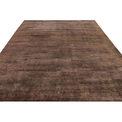 Rug & Kilim's Textural Rug In Purple Tones And Polychrome Striae