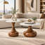 Table basse gigogne ronde moderne, agencement flexible, piètement en forme de gourde-975504989