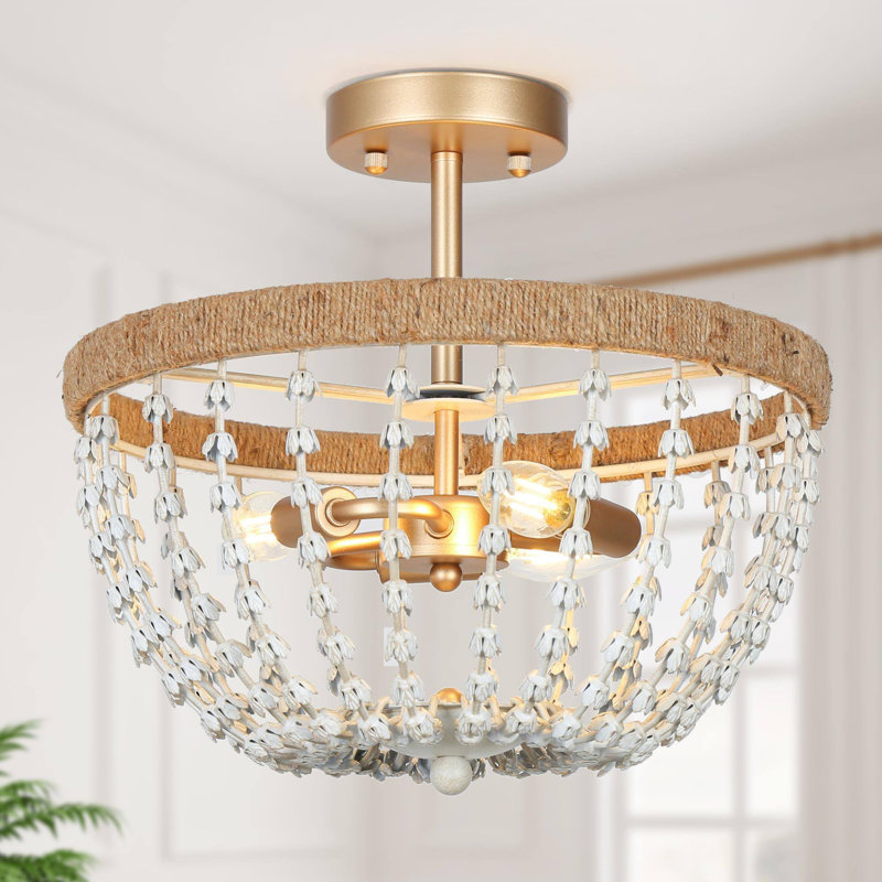 Plafonnier encastré perlé 3 lumières 14,2 po Diho