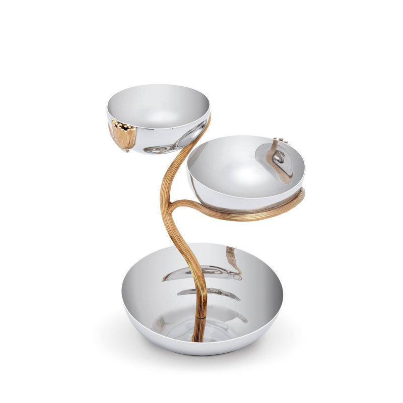 Deco Leaves - Three Tier Server Small, 11" H X 8" W X 7" L