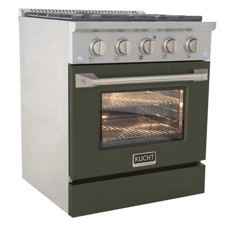 30" 4.2 Cu. ft. Freestanding Gas with Convection Oven, Natural Gas, Olive Green