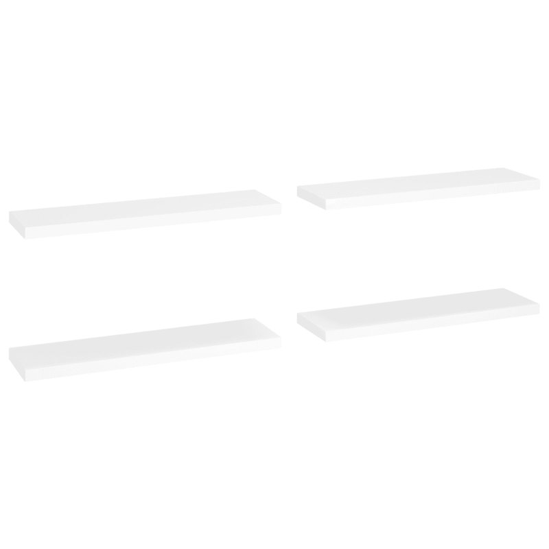 Arsis 4 Piece Metal Floating Shelf, 3.8cm H x 23.5cm W x 90cm D, White
