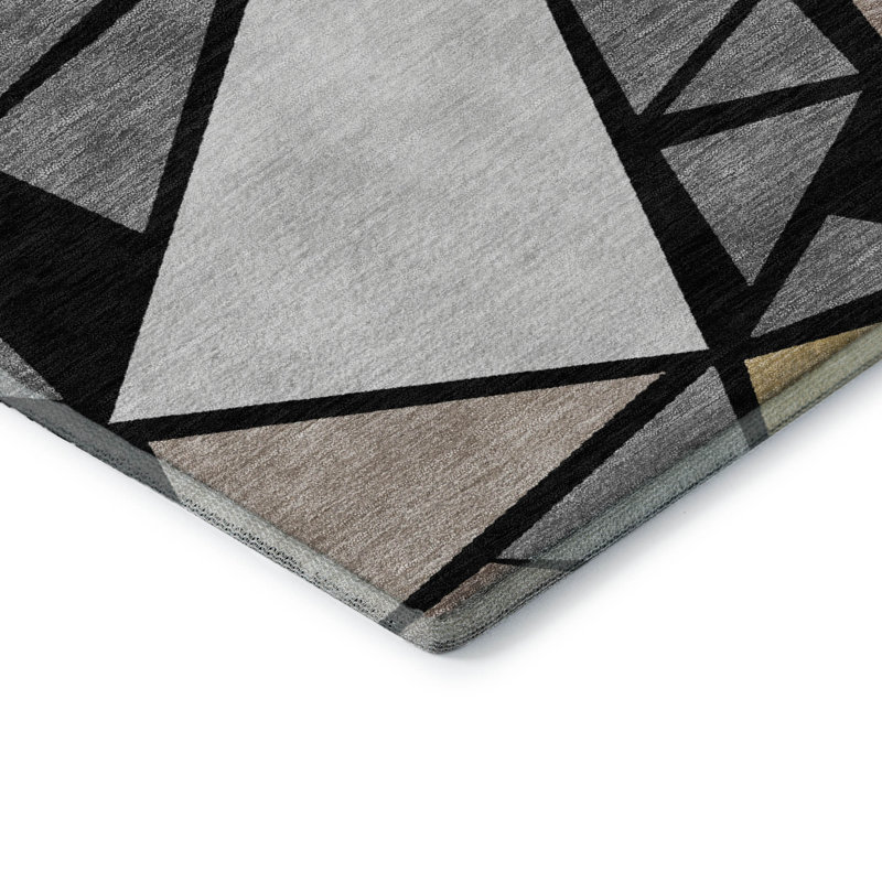 Premium Machine Washable Ketterer AMF1039 Geometric Rug, Rectangle 10' x 14'