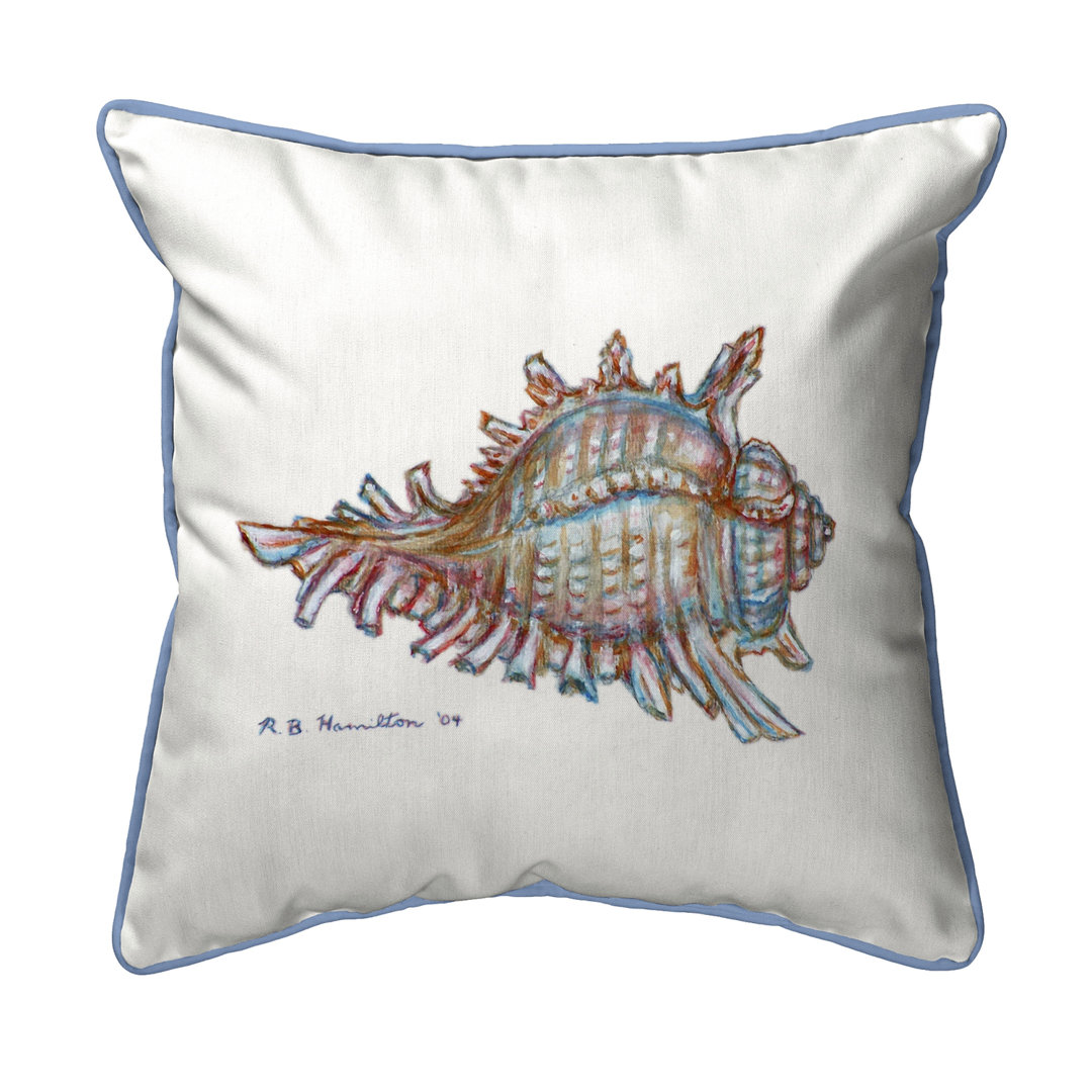 Conch Outdoor Square Pillow Cover & Insert Betsy Drake Interiors