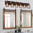 Farmhouse Bathroom Vanity Light With Cage Lampshade,Wood Bathroom Light Fixtures Over Mirror,Rustic Bathroom Lighting For Bedroom Living Room Hallway-142547087