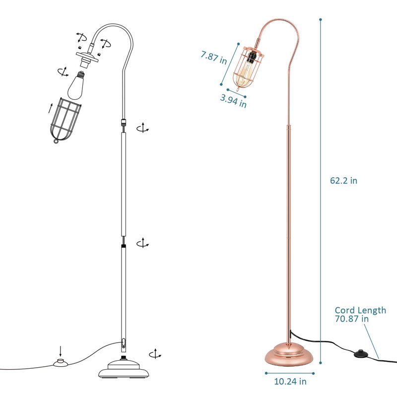 Lampe sur pied arquée 62 "
