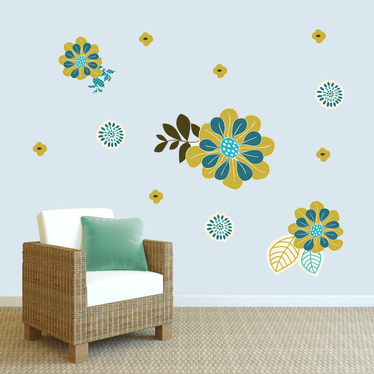 Winston Porter Plants & Flowers Non-Wall Damaging Wall Decal | Wayfair