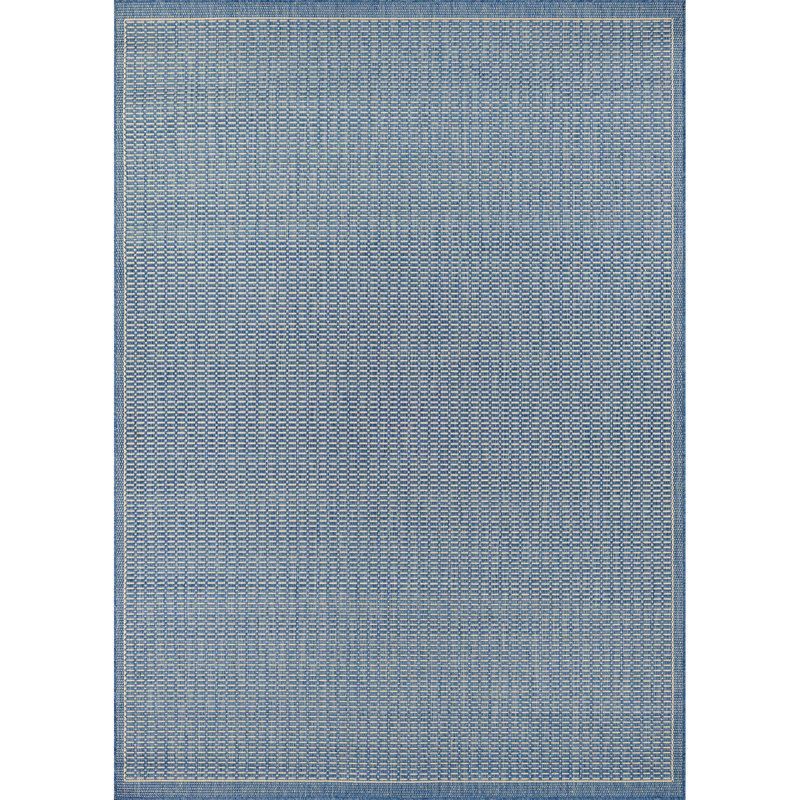 Sania Flatweave Indoor Outdoor Area Rug, Round 7'6", Ivory / Blue