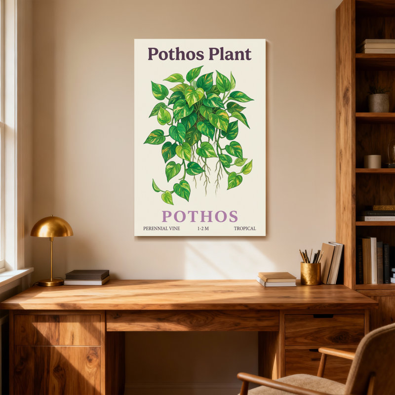 Plantes et fleurs Pothos plante vigne tropicale motif de feuilles vertes, H 30 po x l 20 po