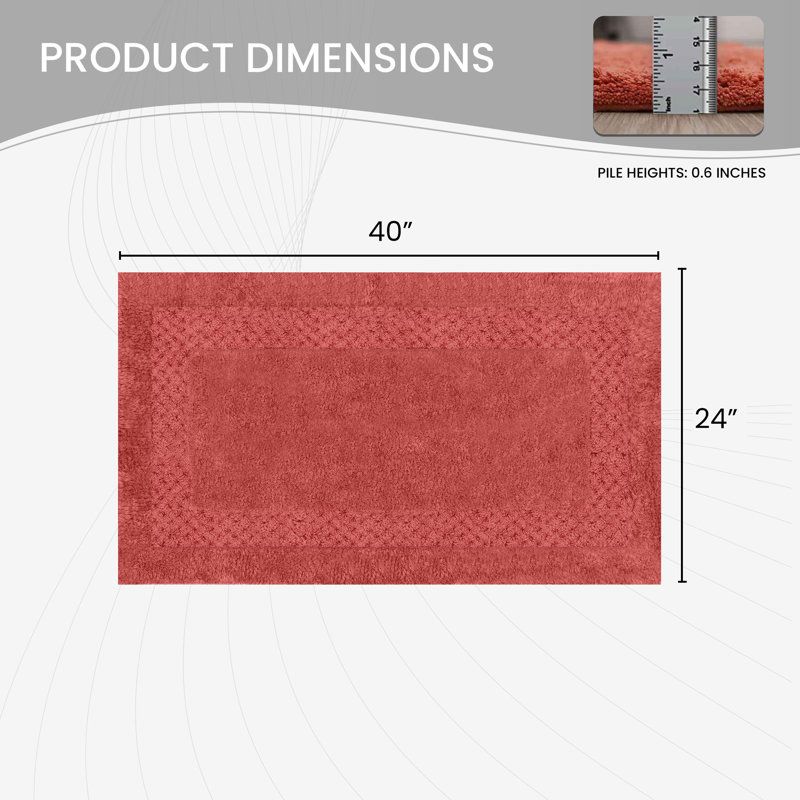 Antigona Soft Bath Rug, 24" W x 40" L, Coral