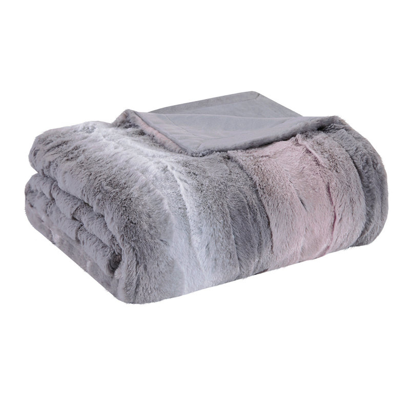 1PC 50X60" Faux Fur Throw, 59.99" L x 49.99" W, Multi
