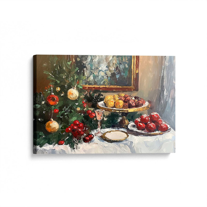 «Holiday Table I» par Melissa Wang, reproduction d'art sur toile, H 12 po x l 18 po