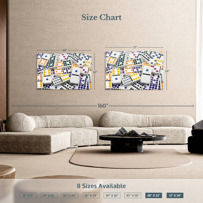 Dominos éclatants, H 32 po x l 48 po