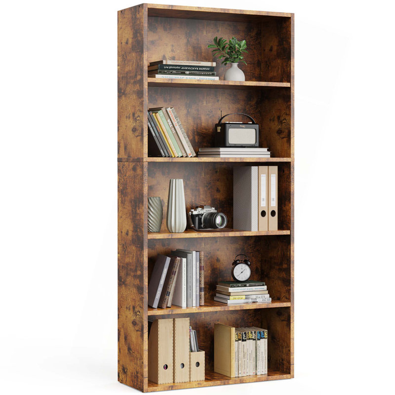 Bibliothèque industrielle, (5 tablettes) H 53 po x l 23,8 po x P 9,2 po, Brun