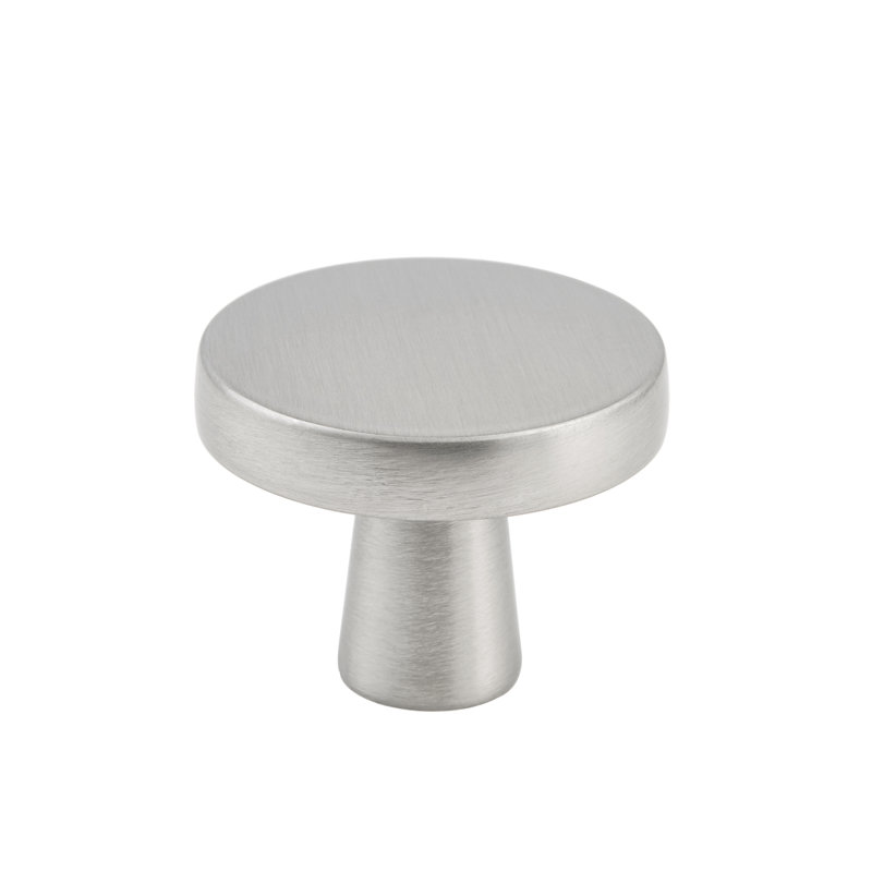 Poignée moletée ronde en nickel satiné de 1,26 po (32 mm) Luna, Nickel satiné