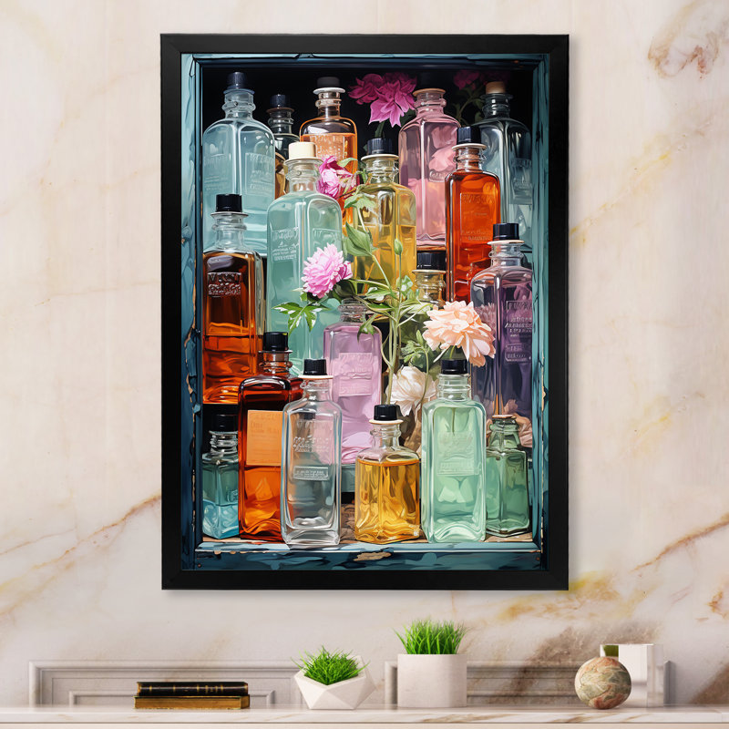 Toilette Elixir Of Beauty I - impression sur toile tendance, Cadre photo noir, H 20 po x l 12 po x P 1 po