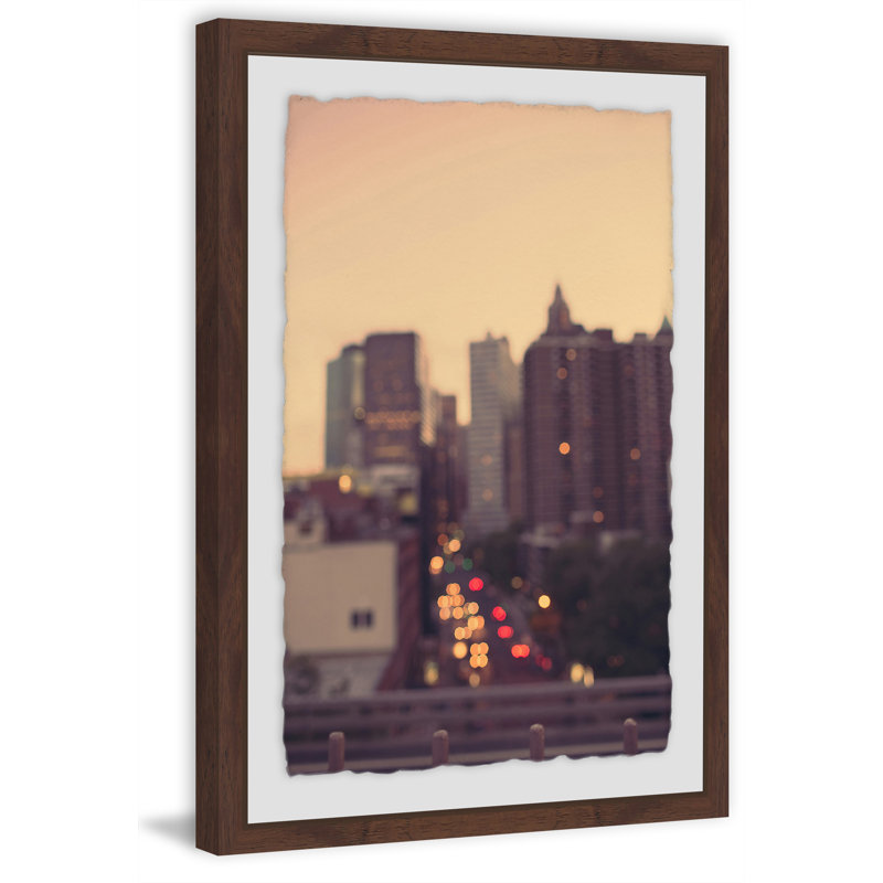 Manhattan Golden Hour 1 Piece Single Picture Frame Wall Art, 61cm H x 41cm W x 4cm D