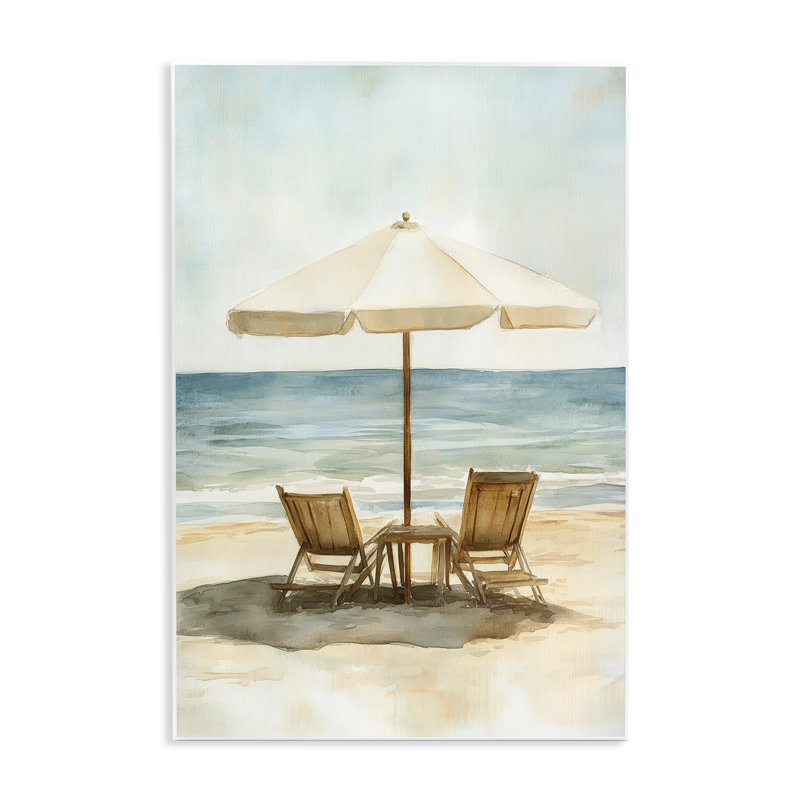 Plaque murale Watercolor Paradise Seaside Retreat, design par Petal Prints Design, 19 x 13