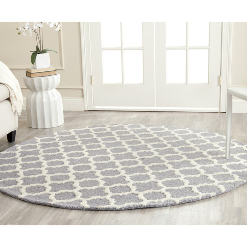 Tapis argent / ivoire Cannen Ilion, Rond 6 pi
