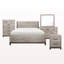 Commode de chambre à coucher bicolore à finition grise 1 pièce avec 5 tiroirs de rangement