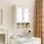 Armoire de rangement en bois, rangement pour salle de bain à 2 portes, armoires à pharmacie avec miroir, tablette ajustable avec portes et 3 paniers de style mural