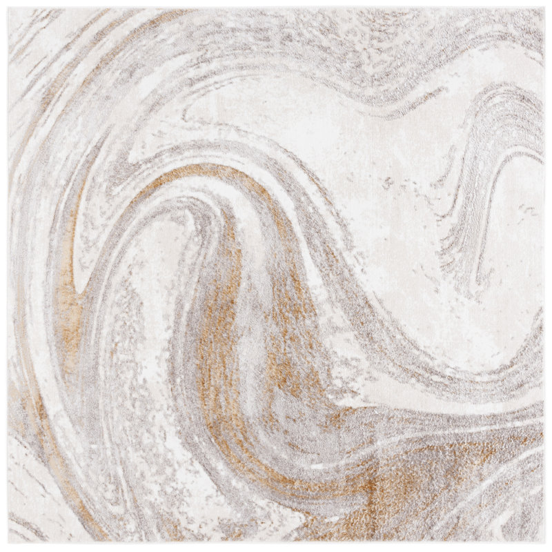 Tapis abstrait Orchard Performance, Carré 6 pi 7 po
