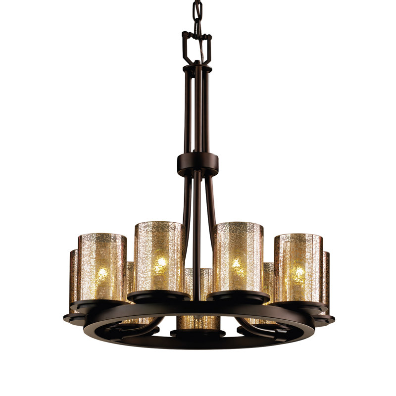 Lustre 9 lumières Fusion Dakota, Bronze foncé