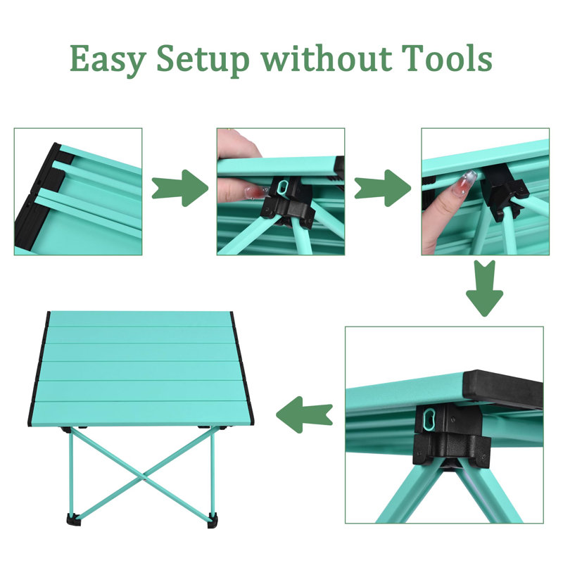 Small Lightweight Aluminum Folding Camping Table with Carrying Bag