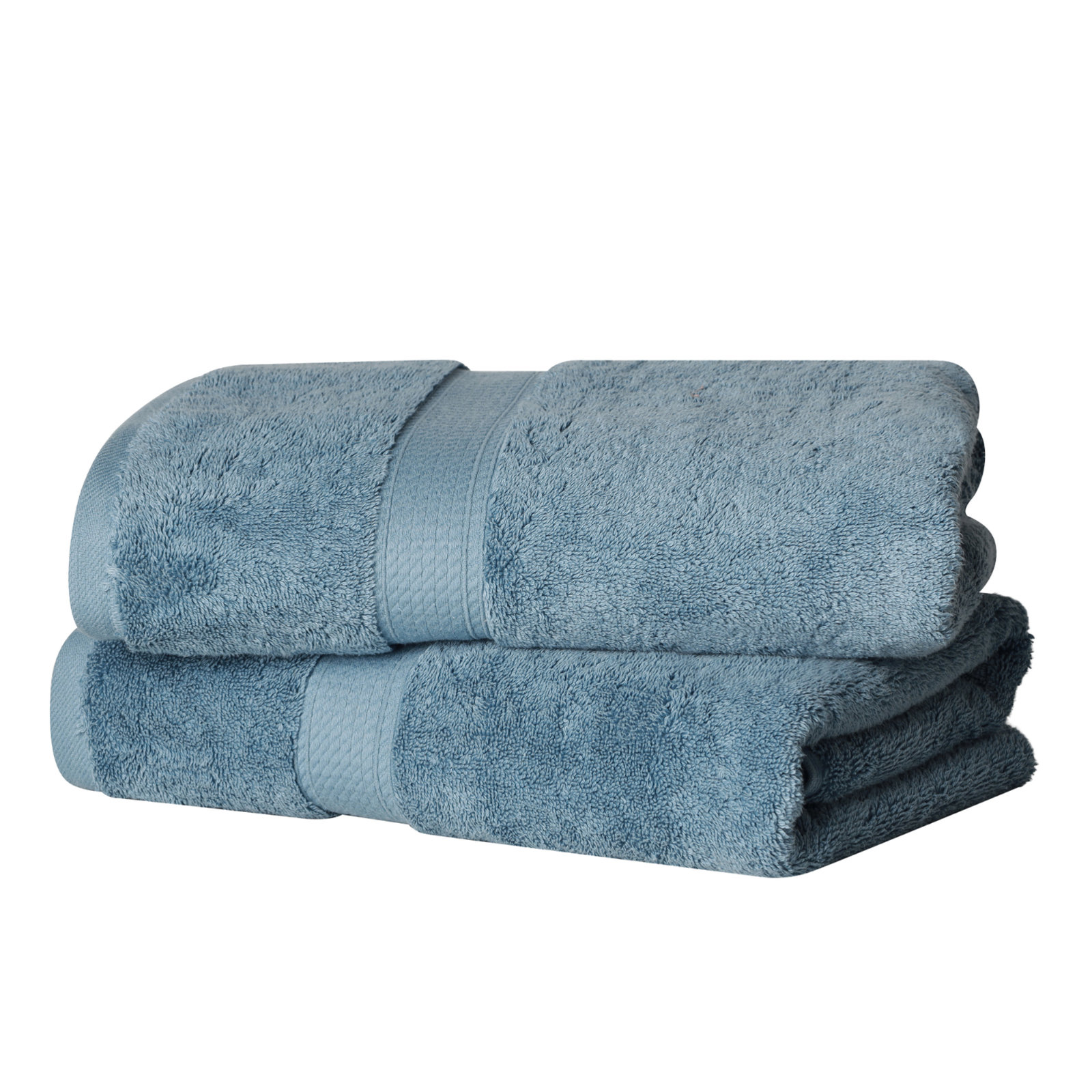 2-Piece Egyptian Cotton Bath Towel Set, Denim Blue