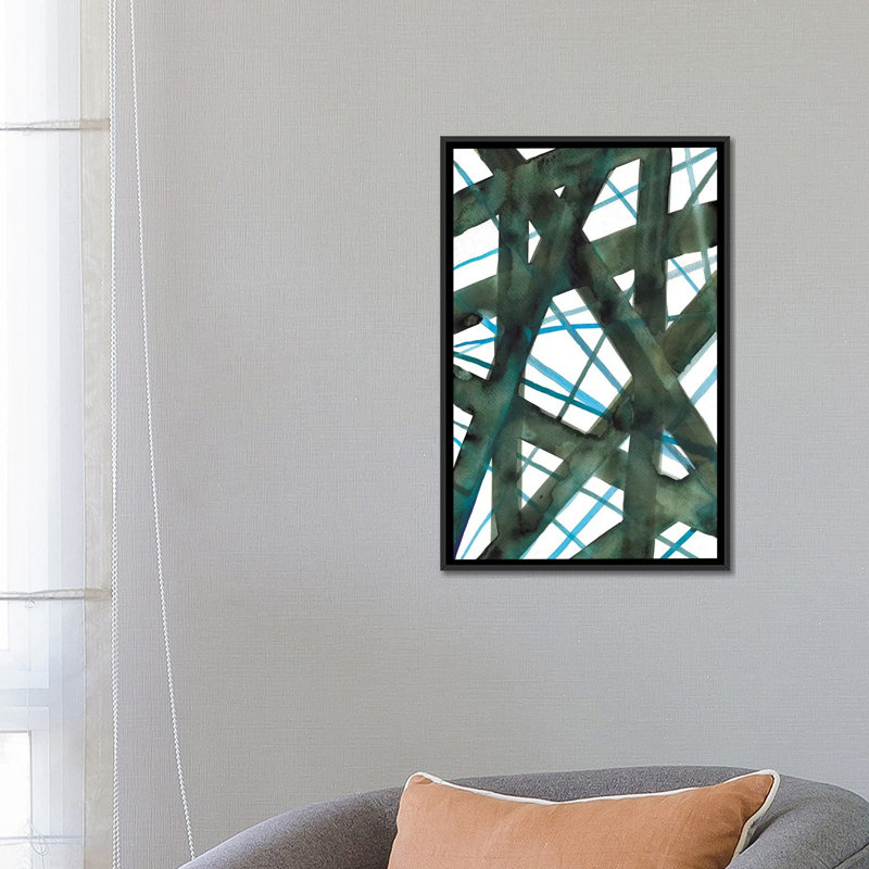 «Tangled I», reproduction sur toile, H 26 po x l 18 po x P 1,5 po, Toile avec cadre noir, Pas de tapis