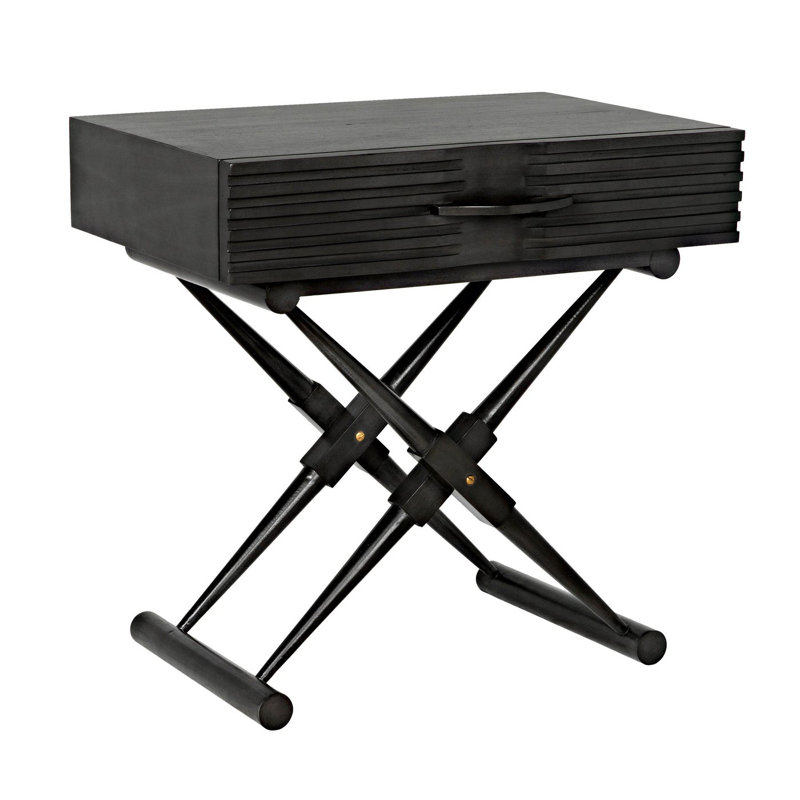 Table de bout avec rangement zanta, Pâle